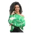 Blusa Feminina Manga Longa Viscomalha Estampa White Green