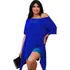 Blusa Feminina Maxi Com Pontas Manga Curta Assimétrica
