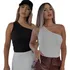 Blusa Feminina Mula Manca Kit 2 Regata Uma Alça Moda Gringa