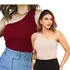 Blusa Feminina Mula Manca Kit 2 Regata Uma Alça Moda Gringa