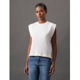 Blusa Feminina Ombreiras Branca