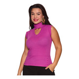 Blusa Feminina Perolas Gola