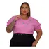Blusa Feminina Plus Size Bordada Coração Dk Outlet Curta