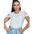 Blusa Feminina Plus Size C Detalhes Na Manga Tam M Até G3