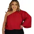 Blusa Feminina Plus Size Curto Uma Manga Elegante Festa G2