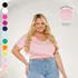Blusa Feminina Plus Size Gola V Viscose Confortável Podrinha