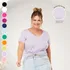 Blusa Feminina Plus Size Gola V Viscose Confortável Podrinha