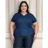 Blusa Feminina Plus Size Tecido Leve Chic Elegante Social