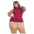 Blusa Feminina Regata Gola Alta Pluz Size Grade Moda Verão