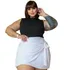 Blusa Feminina Regata Gola Alta Pluz Size Tendência Verão