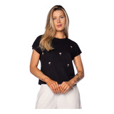 Blusa Feminina Roitex Endless Com Bordados Preto