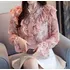 Blusa Feminina Social Elegante Princesa Floral Chiffon