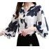 Blusa Feminina Social Manga Longa Flare Floral Babush 