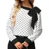 Blusa Feminina Social Manga Longa Flare Gravata Polka Gots