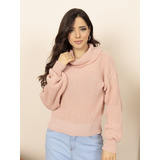 Blusa Feminina Sueter Gola Boba Tricô Inverno Chique