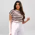 Blusa Feminina T- Shirt Camiseta Listrada Moda Verão Trabalh