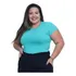 Blusa Feminina T-shirt Malha Viscolycra  Baby Look Plus Size