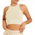Blusa Feminina Top Cropped Nadador Gola Alta Regata Básico