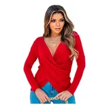 Blusa Feminina Traspassada Manga