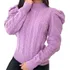Blusa Feminina Tricô Manga Longa Bufante Tendencia Inverno