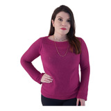 Blusa Feminina Tricô Manga Longa Casaco Tricot Cores Linda