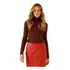 Blusa Feminina Tricot Gola Alta Com Lurex Maria Filó Marrom
