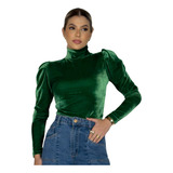 Blusa Feminina Veludo Manga