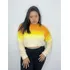 Blusa Festa Luxo Degradê Pelinhos Gola Manga Longa 4d1105