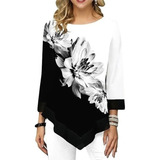 Blusa Floral Feminina Com