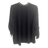 Blusa Fosca Preta Bordados