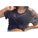 Blusa Glitter Curta Menina