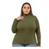 Blusa Gola Alta Feminina Plus Size Cacharrel De Malha Linda