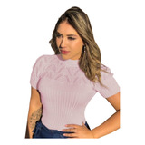 Blusa Gola Alta Manga