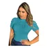 Blusa Gola Alta Manga Curta De Trico Inverno Feminina