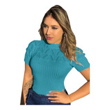 Blusa Gola Alta Manga