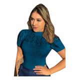 Blusa Gola Alta Manga