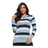 Blusa Gola V Sueter Feminino Tricot  Tricô Listrado Atacado