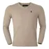 Blusa Gola V Suéter Masculino Manga Longa Bege  Frete Grátis