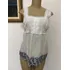 Blusa Indiana Regata Boho Creme Bordada Feminina Algodão P