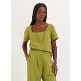 Blusa Linho Alfaiataria Cantao