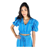 Blusa Listrada Azul Colcci