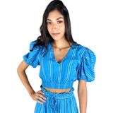 Blusa Listrada Azul Colcci