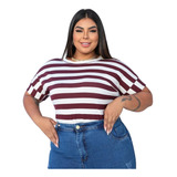 Blusa Listrada Plus Size