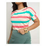 Blusa Listrada Plus Size