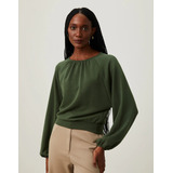Blusa Malha Franzido Decote 241314004