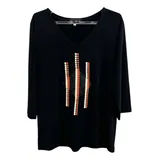 Blusa Malha Preta Bordados