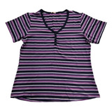 Blusa Malha Viscose Listrado