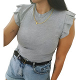 Blusa Manga Babado Feminina