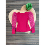 Blusa Manga Bufante Tule
