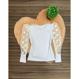 Blusa Manga Bufante Tule